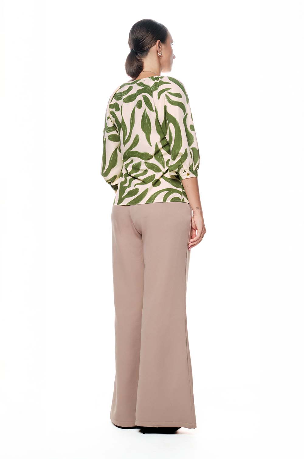 PRINTED BALLON SLEEVE TOP
